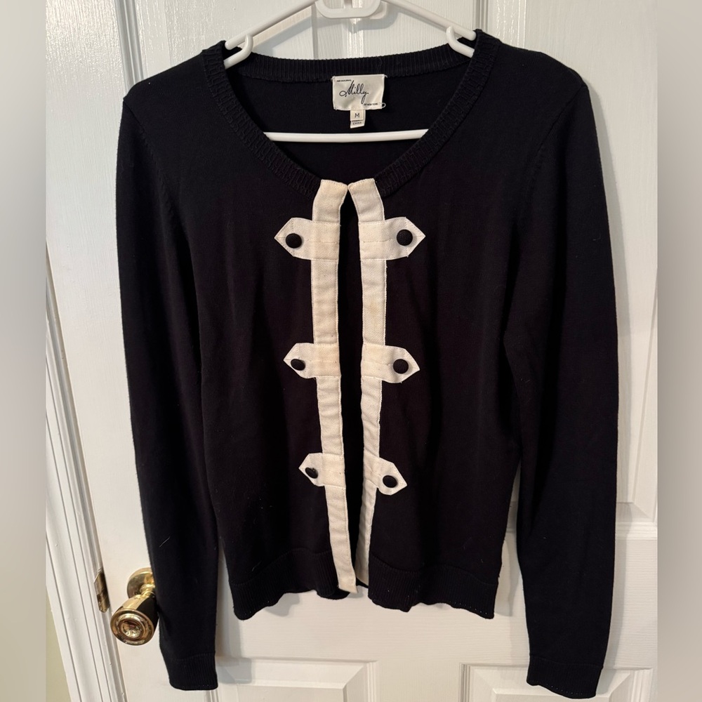 Milly Black Cardigan, GUC, Size M